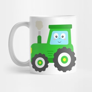 Cute Green Tractor Mug